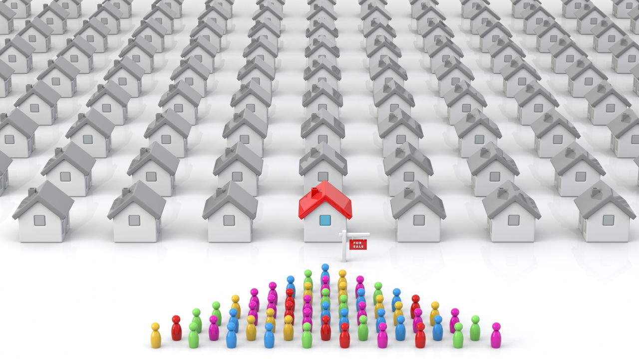 Viele Menschen wollen ein Haus besichtigen